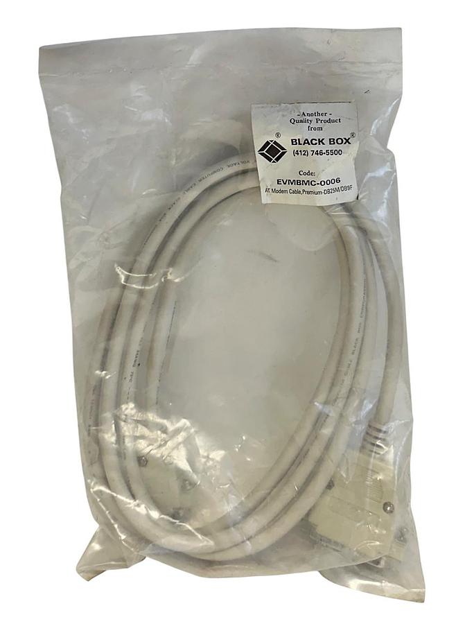 Used BLACK BOX EVMBMC-0006 / EVMBMC0006 AT MODEM CABLE PREMIUM-DB25M/DB9F NSFS