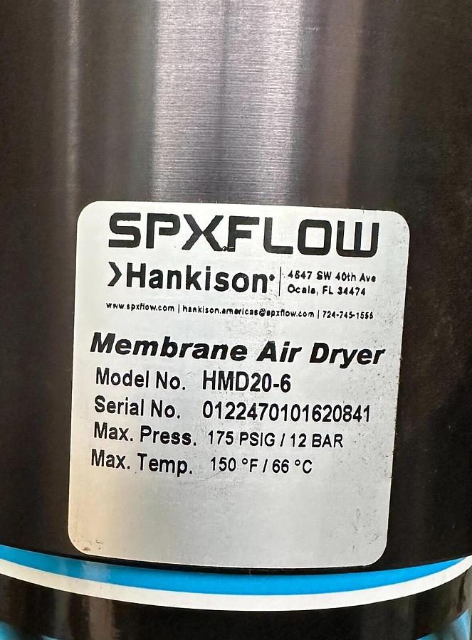 NEW SPX HANKISON HMD20-6 / HMD206 MEMBRANE AIR DRYER 3240922 175PSIG / 12 BAR