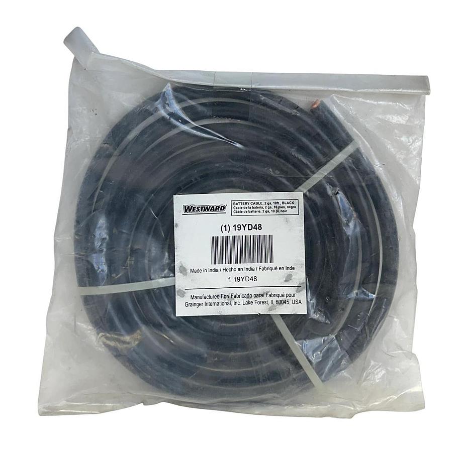 Used WESTWARD 19YD48 BATTERY JUMPER CABLE 2GA 10FT BLACK OEM NSMP