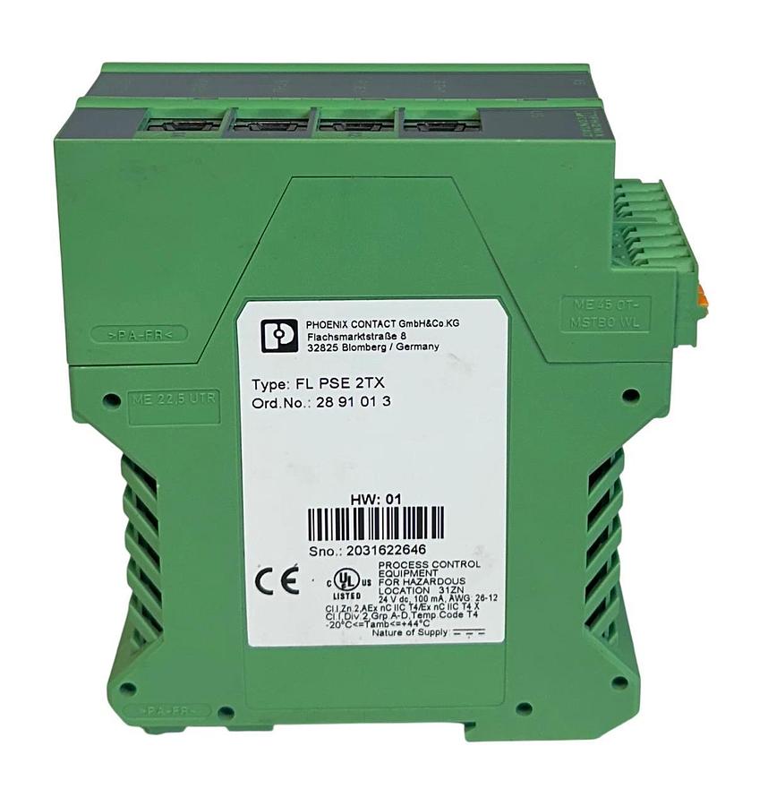 PHOENIX CONTACT FL PSE 2TX / 2891013 EtherNet SWITCH 2ETH/2POE 24VDC 100mA NSMP