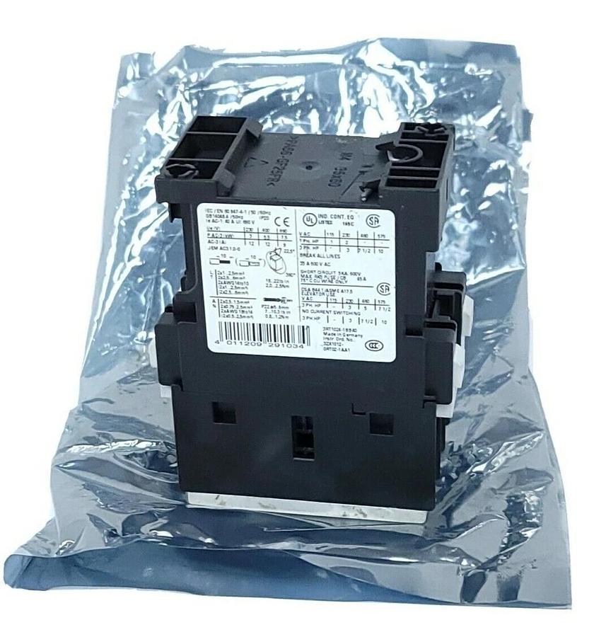Used SIEMENS 3RT1024-1BB40 CONTACTOR 3RT10241BB40, 40 AMP 3 POLE
