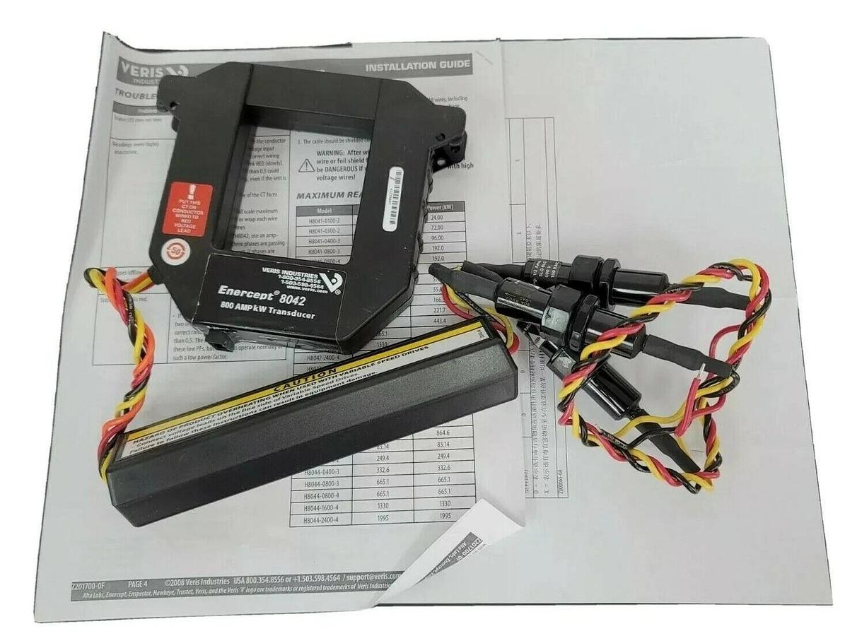 NEW VERIS H8042-0800-3 ENERCEPT H8000 POWER METER HAWKEYE H804208003