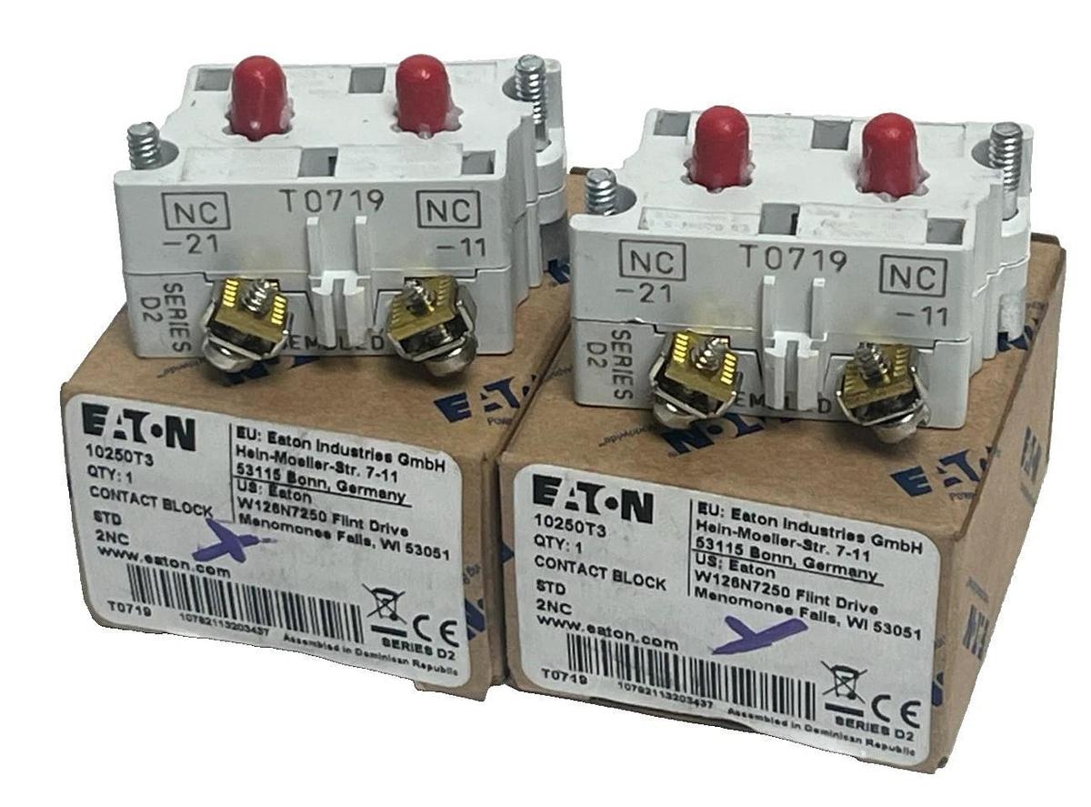 2 Eaton 10250T3 Contact Blocks 30.5mm 2NC Heavy Duty Pushbutton 600V Set NSMP