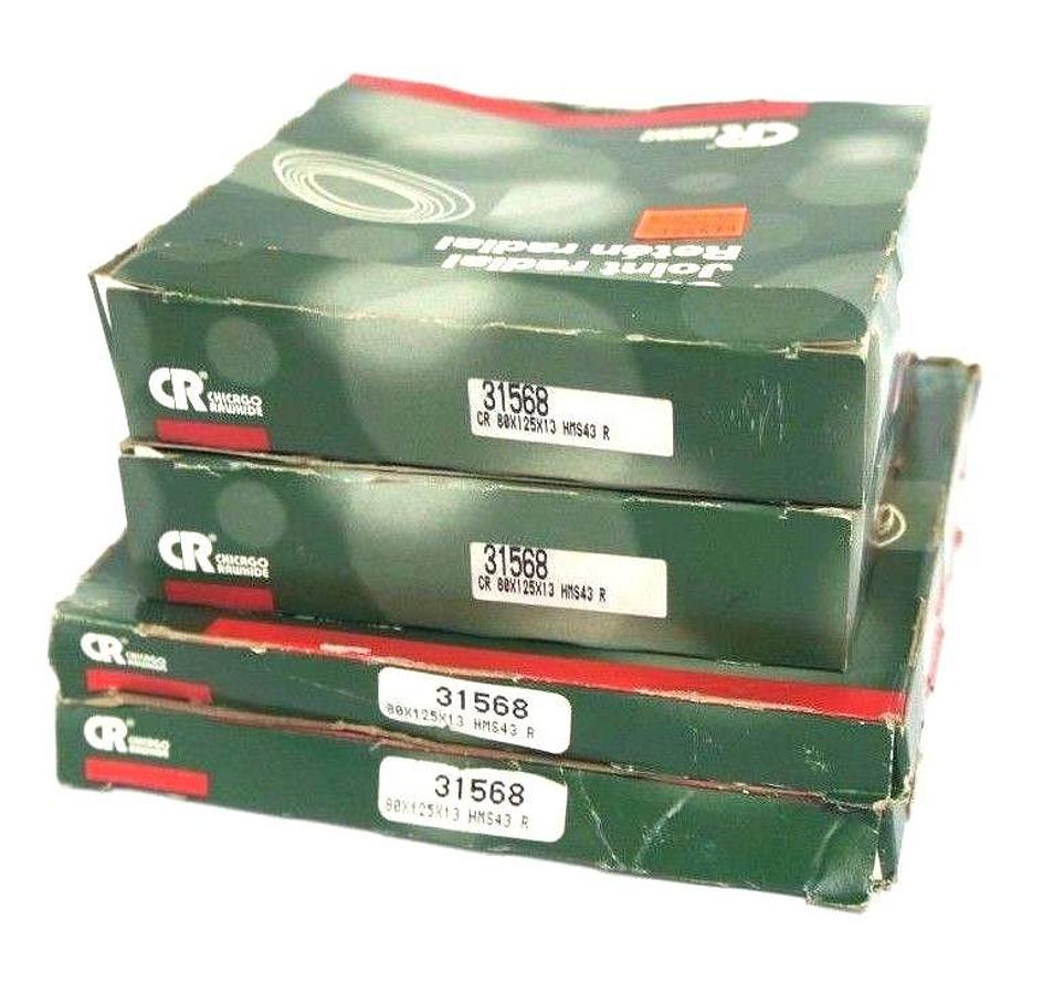 Used LOT OF 4 NIB CHICAGO RAWHIDE 31568 OIL SEAL 80MM X 125MM X 13MM HMS43R
