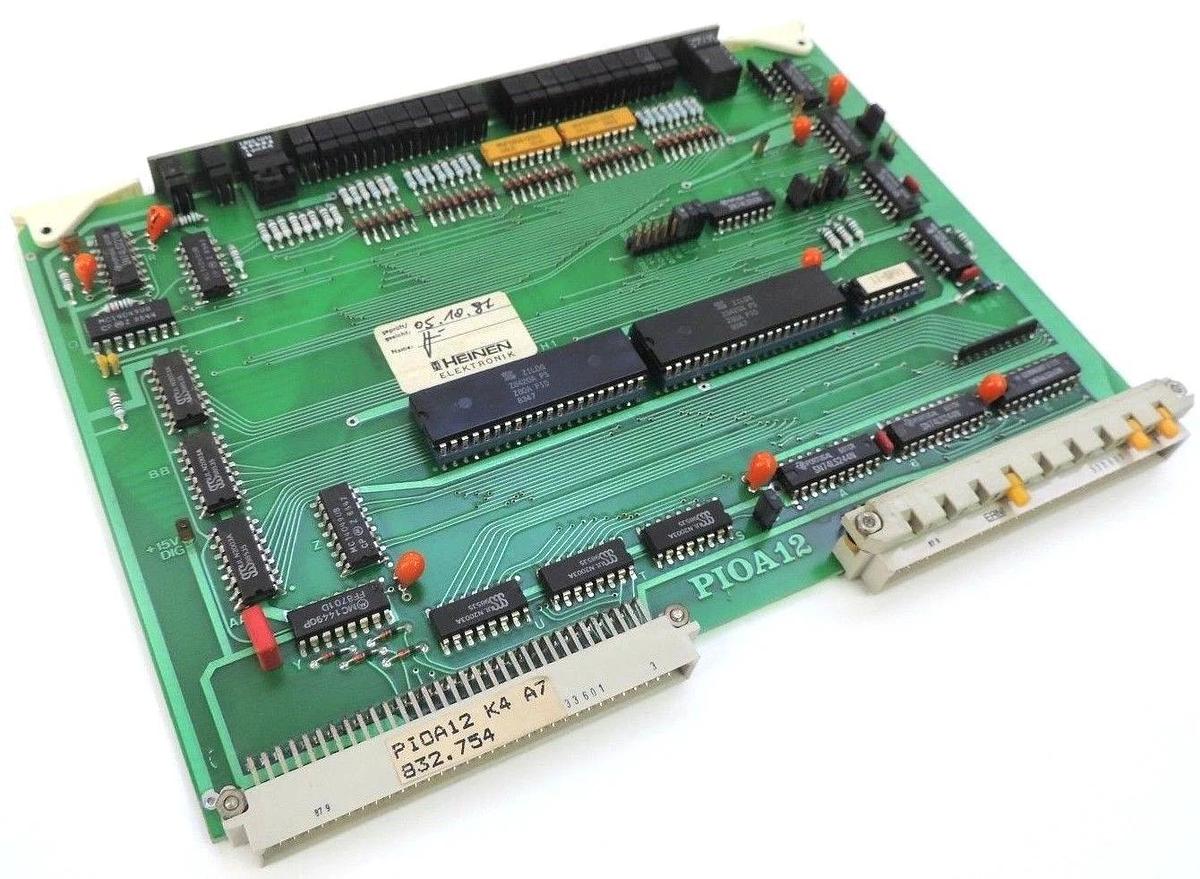 Used HEINEN ELEKTRONIK PIOA12 K4 A7 832.754 PC BOARD 60907-7.4, PIOA