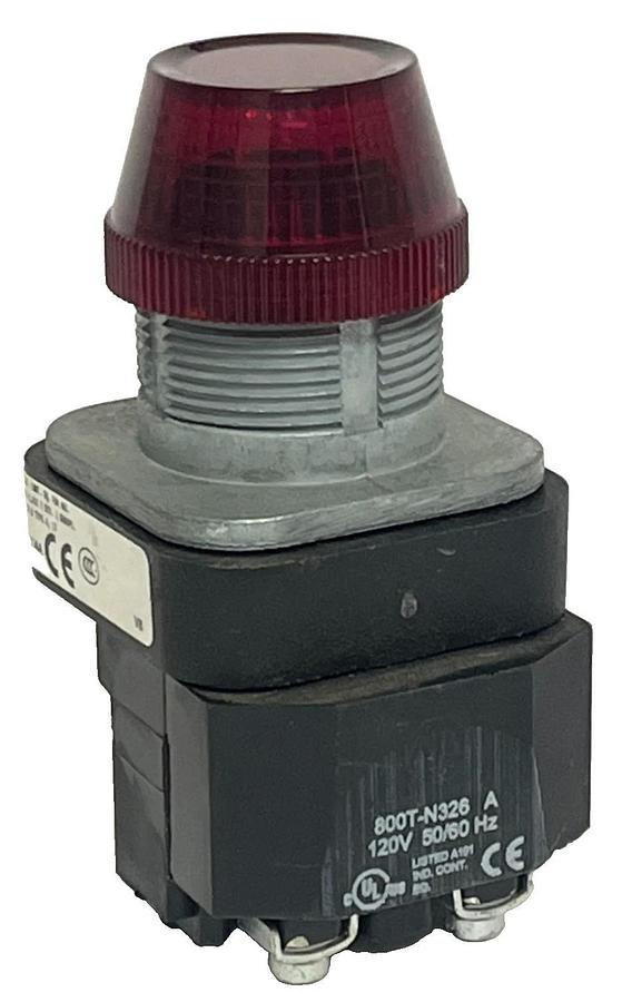 ALLEN BRADLEY 800T-P16R SER. U BULLETIN 800T 30mm PILOT LIGHT RED 120V 50/60Hz