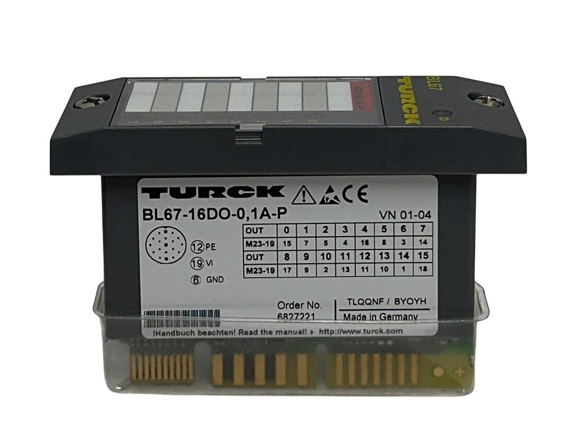 Used TURCK BL67-16DO-0.1A-P / BL6716DO01AP DIGITAL OUTPUT MODULE BL67 6827221 NSNP