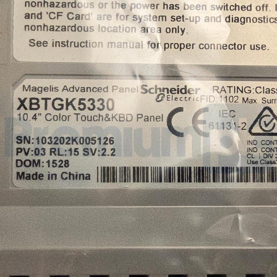 Schneider Electric XBTGK5330 Magelis Advanced 10.4" HMI Color Touch Keypad NSMP