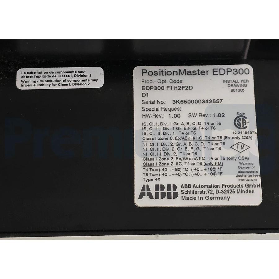 ABB PositionMaster EDP300 Digital Positioner EDP300-F1H2F2D D1 HART NSNP (read)