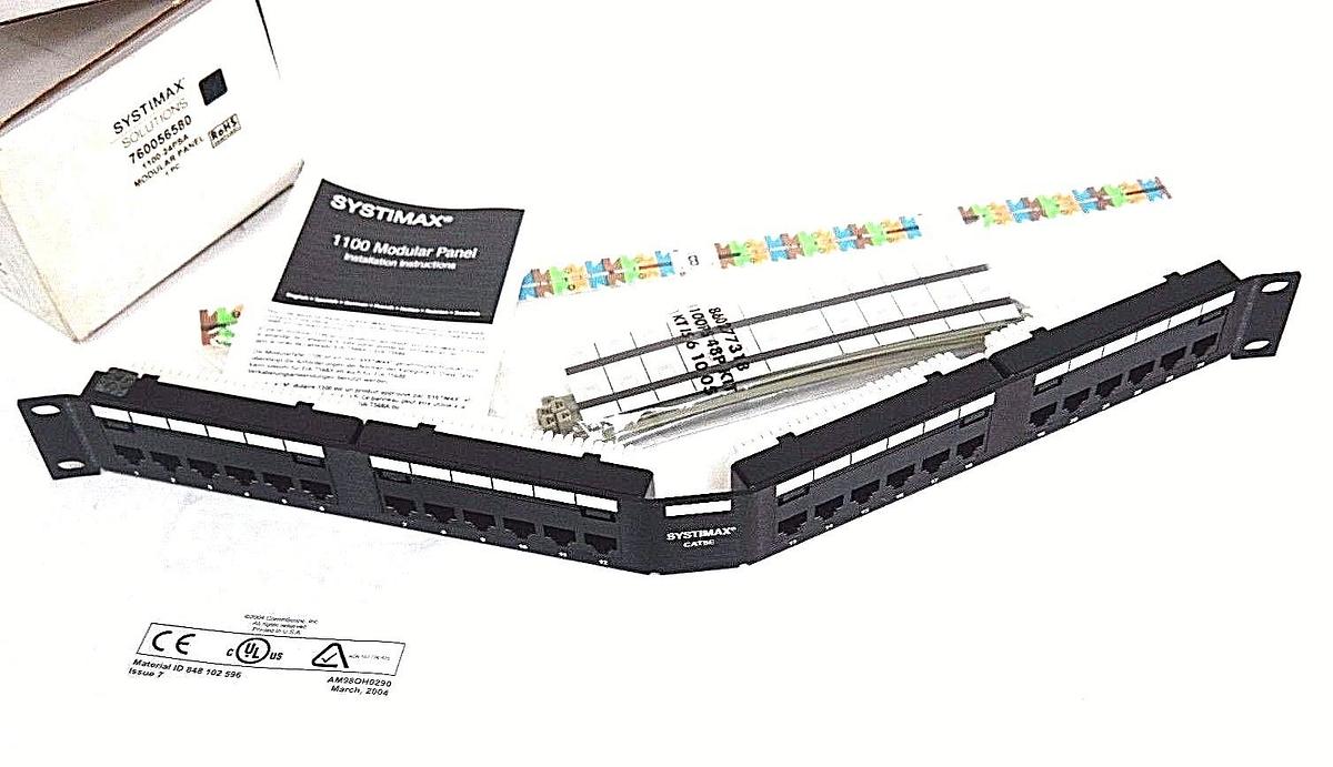 Used NIB COMMSCOPE SYSTIMAX SOLUTIONS 1100-24PSA MODULAR PANEL 760056580