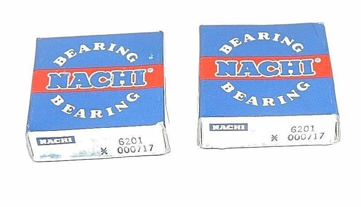 Used LOT OF 2 NEW FACTORY SEALED NACHI 6201 BEARINGS 000717