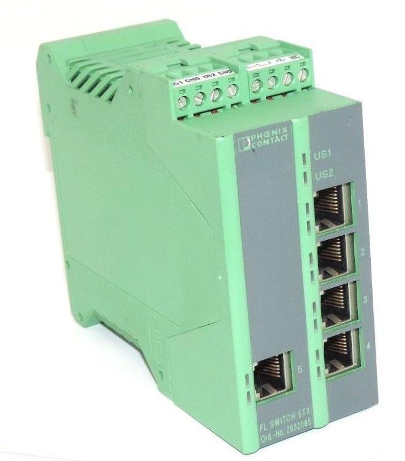 Used PHOENIX CONTACT FL SWITCH 5TX ORD. NO. 2832085 HW: 13