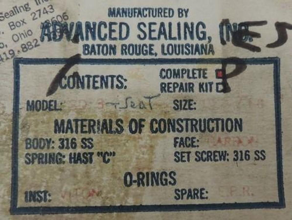 NIB ASI SD-3 1 5/16" MECHANICAL SEAL BODY 316 SS SD3