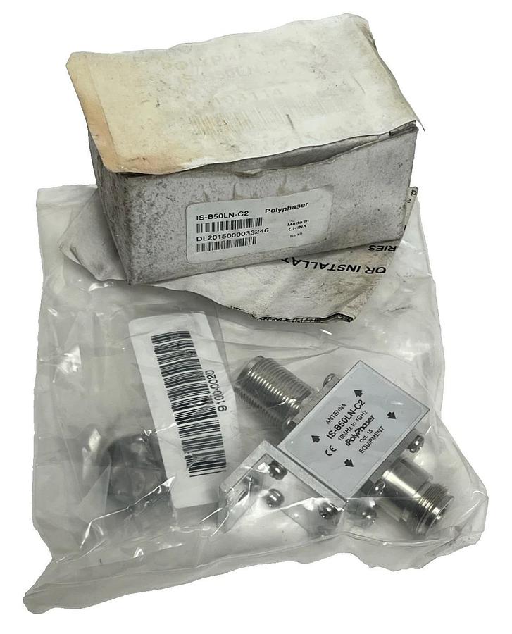 PolyPhaser IS-B50LN-C2 Lightning Protector 10MHz-1GHz N-Female Bulkhead, NSMP