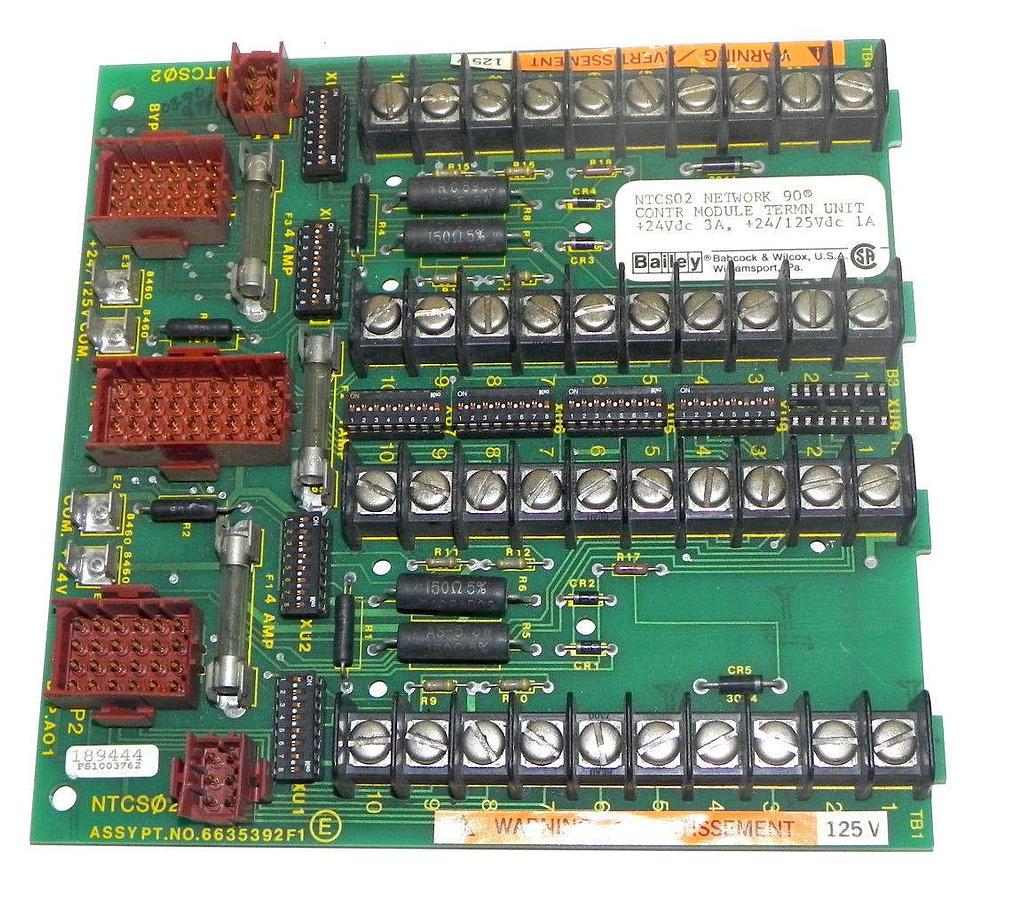 Used BAILEY NTCS02 NETWORK 90 CONTROL MODULE TERMINAL UNIT 3AMP 24VDC 6635392F1