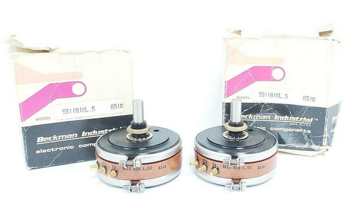 Used LOT OF 2 NIB BECKMAN 5611 R1K L.5 SINGLE-TURN POTENTIOMETERS 1000 OHM 5611R1KL.5