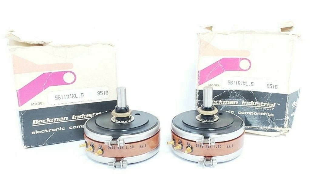 Used LOT OF 2 NIB BECKMAN 5611 R1K L.5 SINGLE-TURN POTENTIOMETERS 1000 OHM 5611R1KL.5