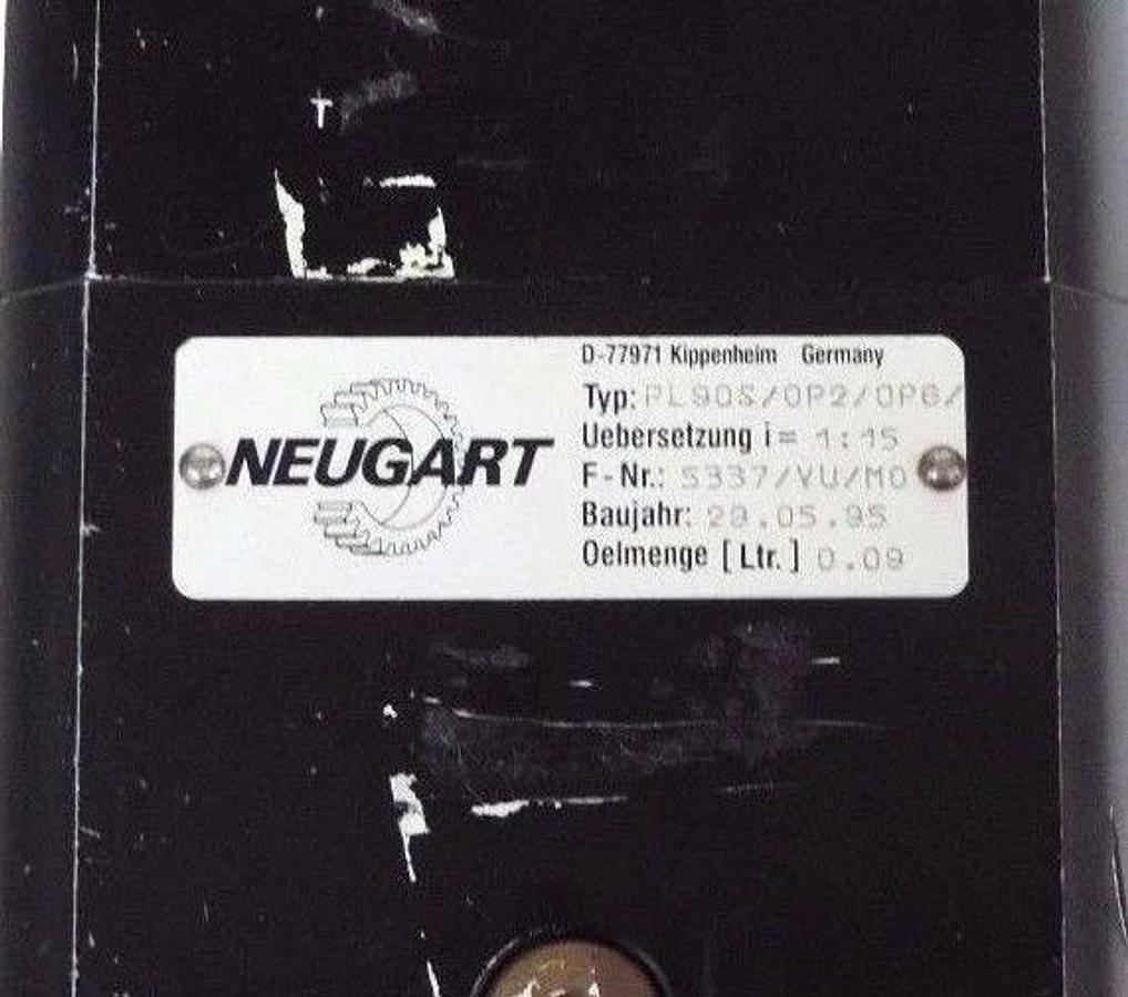 Used LUST PSM-N3-20R84-112 SERVO MOTOR W/ NEUGART PL90S/OP2/OP6 GEAR BOX 1:15 PL90S
