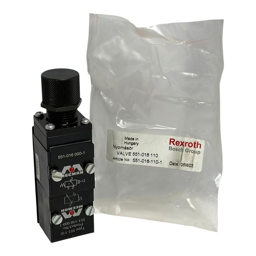 Used Rexroth Bosch Mecman 551-016 110 Pneumatic Valve Sub Base 551-441 Lot New