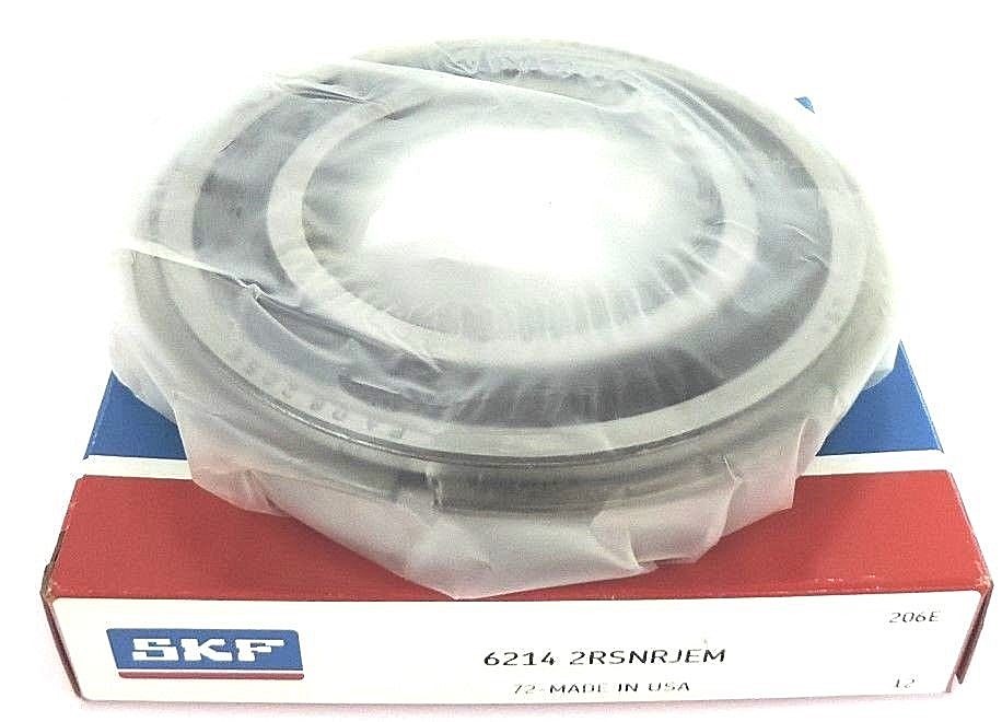 NIB SKF 62142RSNRJEM BALL BEARING SINGLE ROW W/SNAP RING 6214-2RSNRJEM