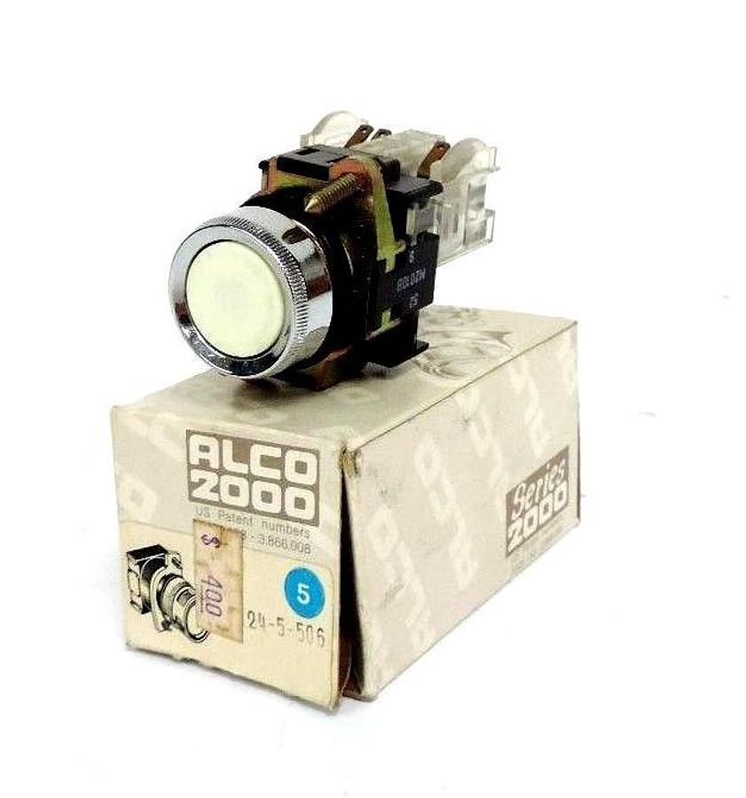 Used NIB ALCO 2000 24-5-506 PUSH BUTTON WHITE CAP, M2010B