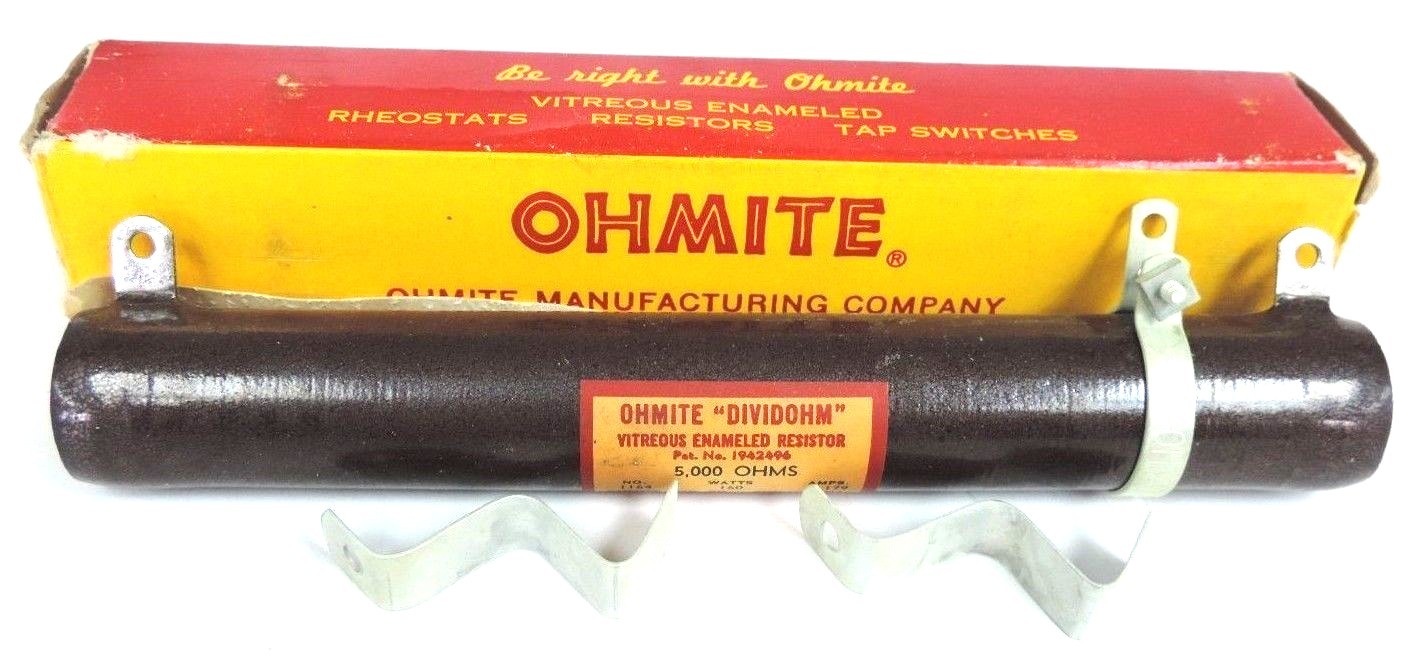 NIB OHMITE DIVIDOHM RESISTOR NO. 1164, 5000 OHMS WATT SIZE: 160 AMPS: 0.179