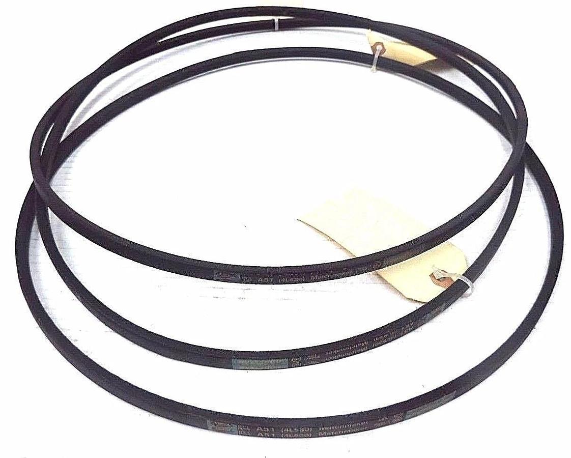 Used LOT OF 3 NEW GOODYEAR A51 MATCHMAKER 4L530 V-BELTS 53IN OUTER LENGTH 1/2IN TOP W