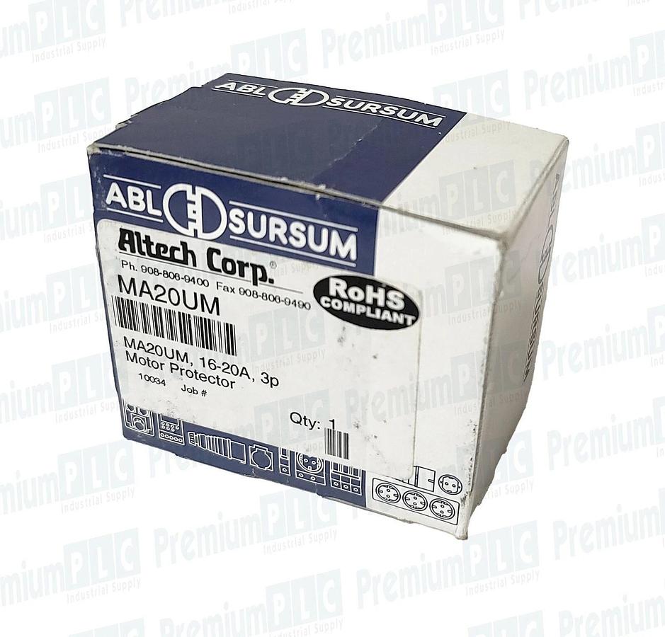 Used NEW ALTECH CORP/ABL MA20UM MOTOR PROTECTION CIRCUIT BREAKER 16-20A 3P