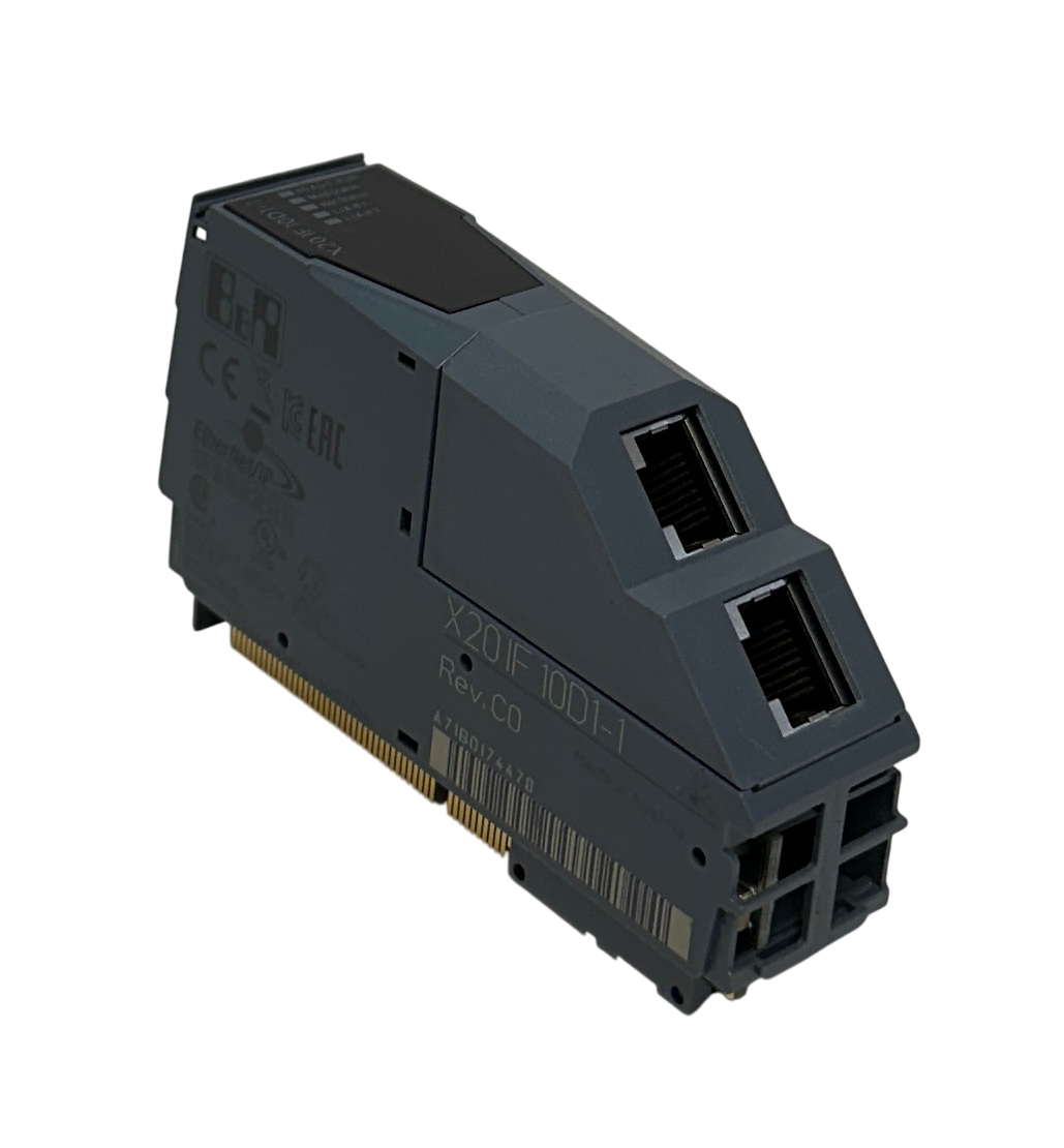 Used B&R X20 IF 10D1-1 / X20IF10D11 EtherNet/IP SCANNER INTERFACE MODULE RJ45 NSNP