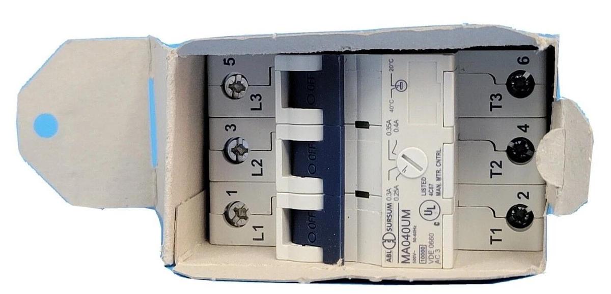 Used NEW ALTECH CORP/ABL MA040UM MOTOR PROTECTION CIRCUIT BREAKER 0.25-0.40A 3P