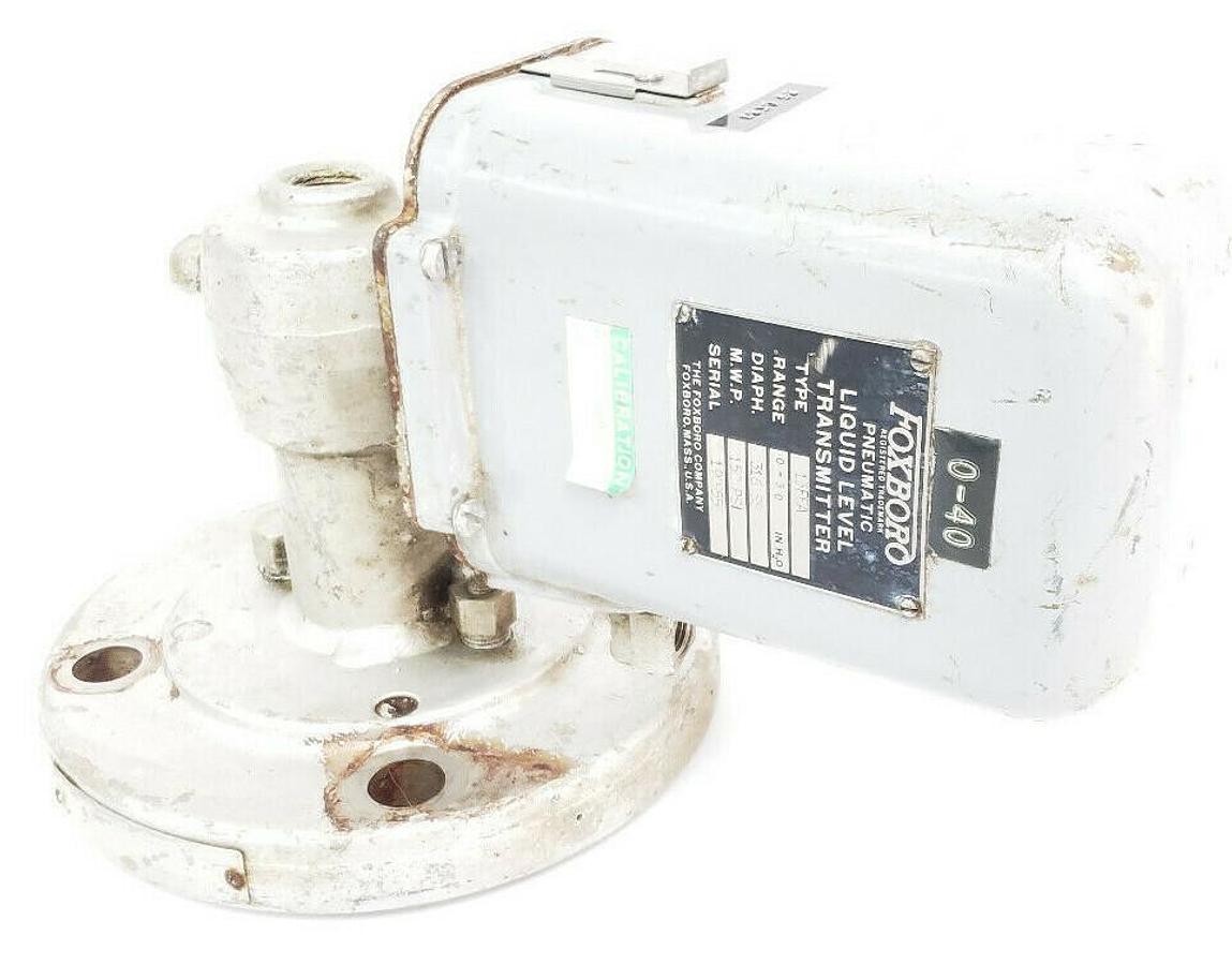 Used FOXBORO 13FEA PNEUMATIC LIQUID LEVEL TRANSMITTER 0-30IN. H2O, 150PSI MWP, 316SS