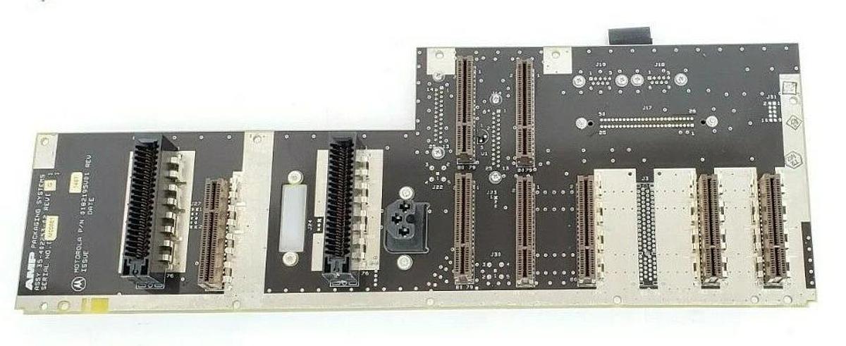 Used AMP PACKAGING SYSTEMS 35-402253-02 REV G BOARD MOTOROLA P/N: 0182195V01