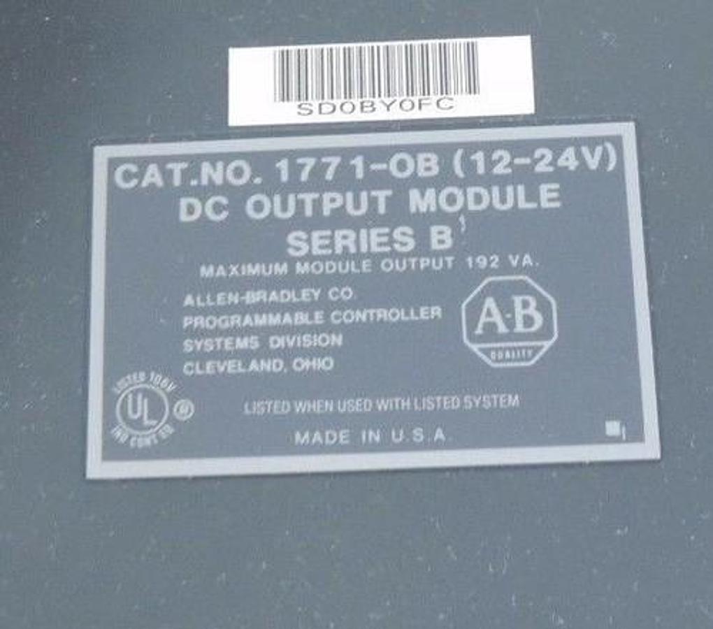 Used NIB ALLEN BRADLEY 1771-OB DC OUTPUT MODULE SER B 12-24V 1771OB