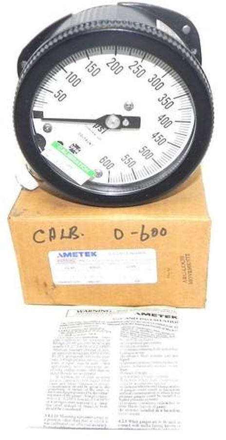 NIB AMETEK 1931 GAUGE RANGE: 600 PSI, CONN. 1/2 ANPT LM, SIZE: 4-1/2'' 150228