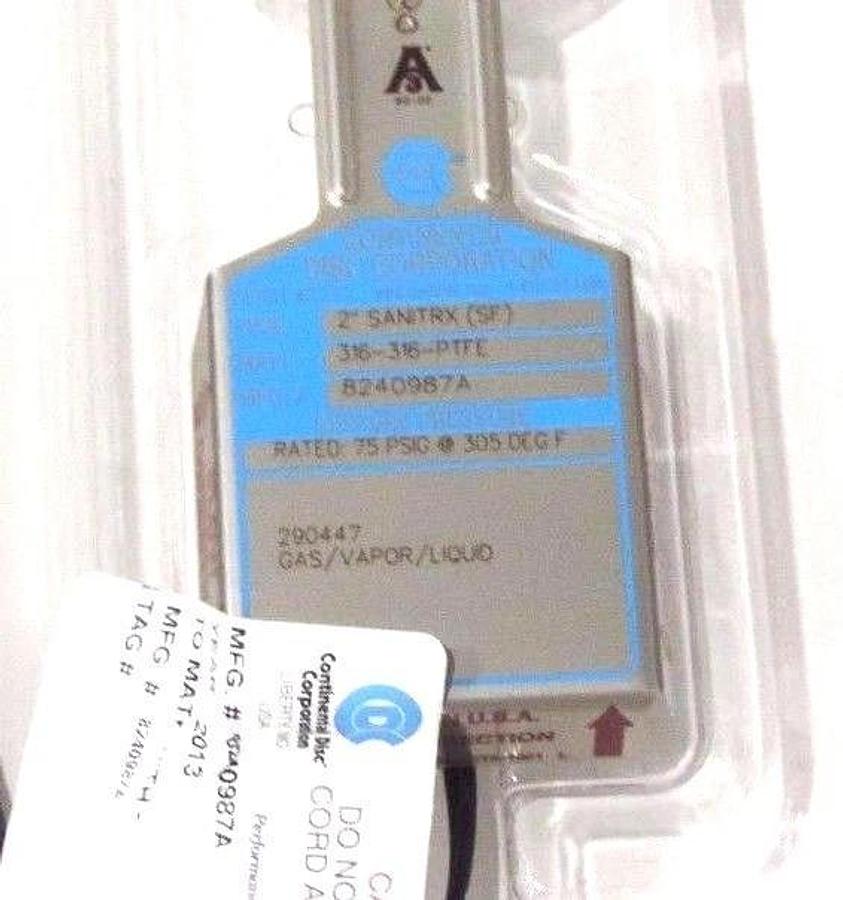 Used NIB CONTINENTAL DISC 8240987A 2" SANITRAX RUPTURE DISC 290447 W/ BDI ALARM STRIP