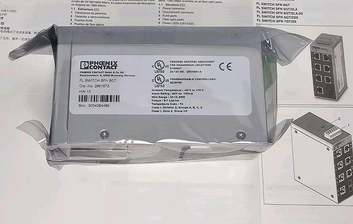 Used NIB PHOENIX CONTACT FL SWITCH SFN 8GT ETHERNET SWITCH 2891673