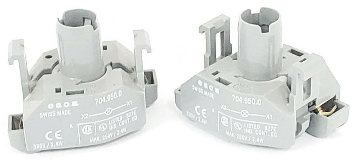 Used LOT OF 2 EAO 704.950.0 LAMP SOCKETS 380V/2.4W