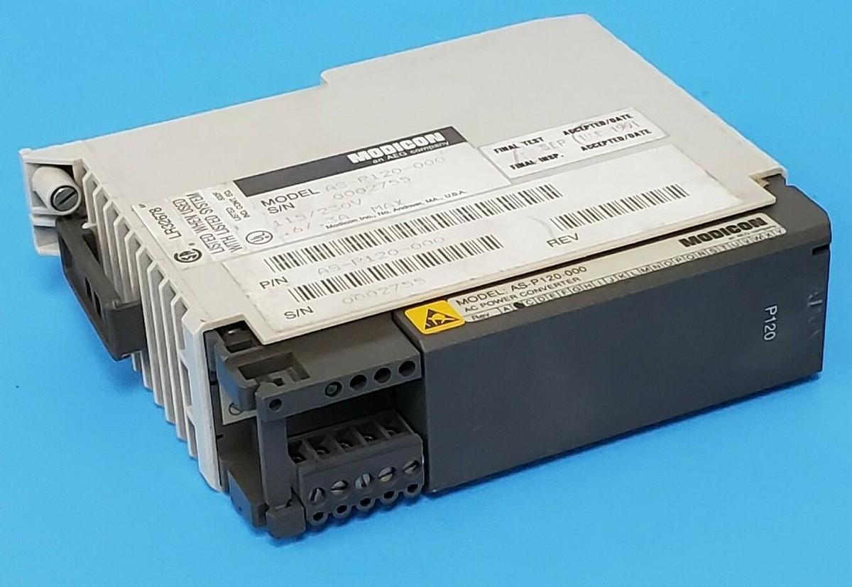 Used AEG / MODICON AS-P120-000 AC POWER CONVERTER REV. B 115/230V .6/.3A ASP120000