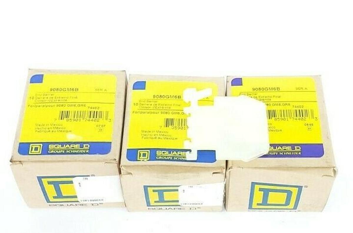 Used LOT OF 30 NEW SQUARE D CLASS 9080 TYPE GM-6B END BARRIERS 9080GM6B SER. A