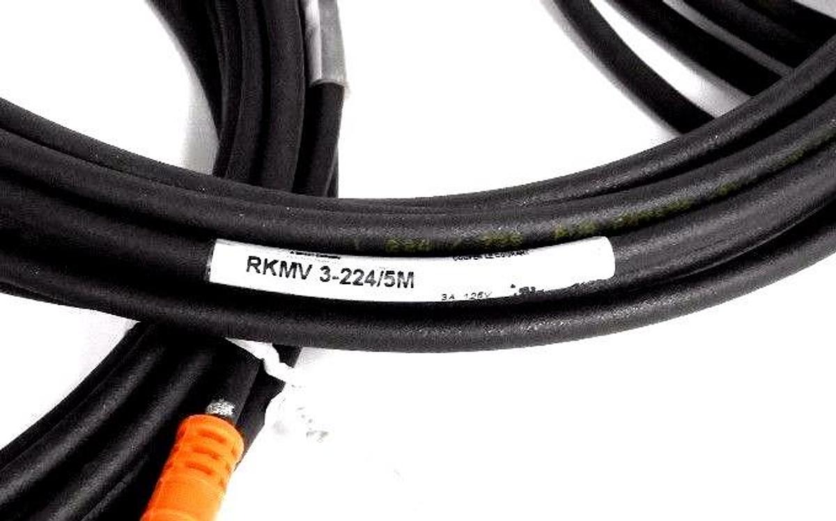 Used LOT OF 3 LUMBERG RKMV 3-224/5M CABLES 3A 125V, RKMV3224/5M