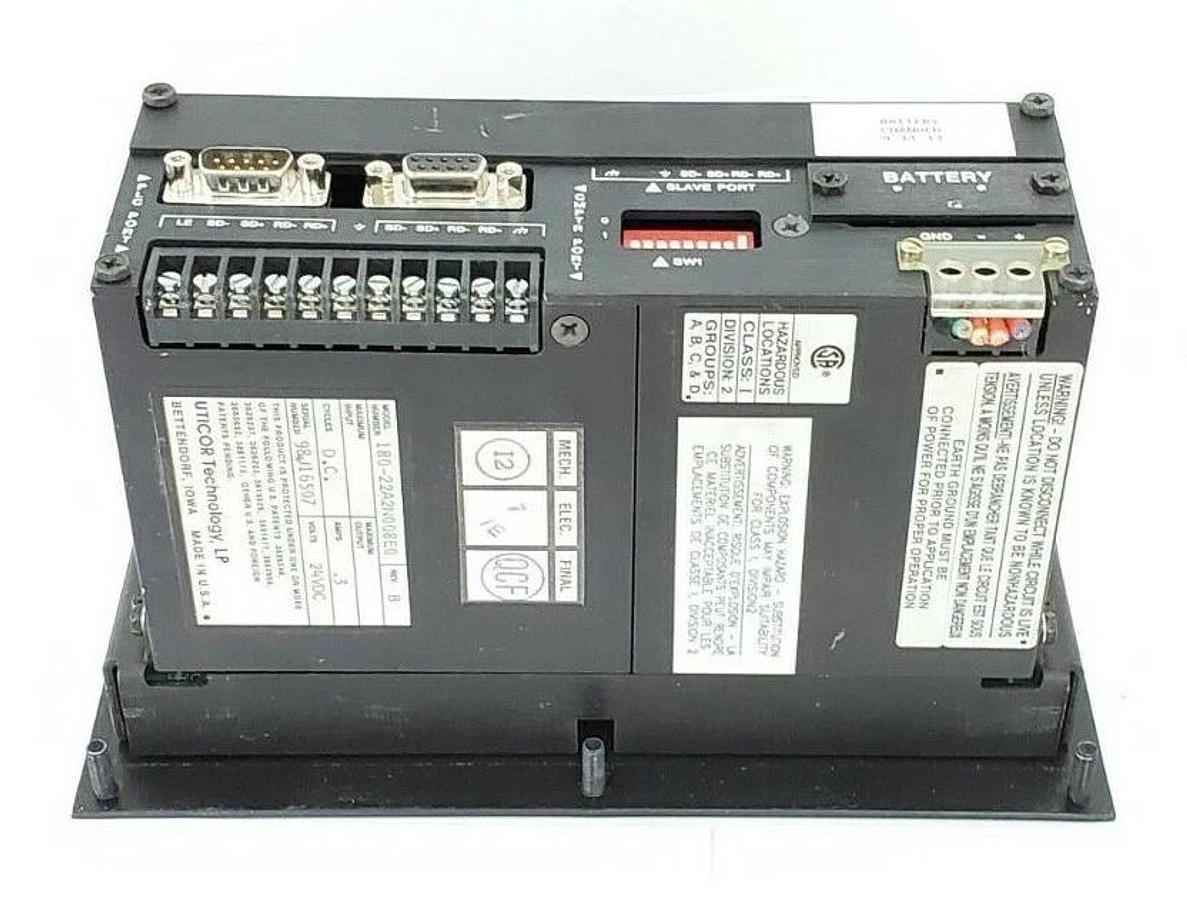 Used UTICOR TECHNOLOGY 180-22A2N008E0 OPERATOR INTERFACE REV. B 24VDC .3A