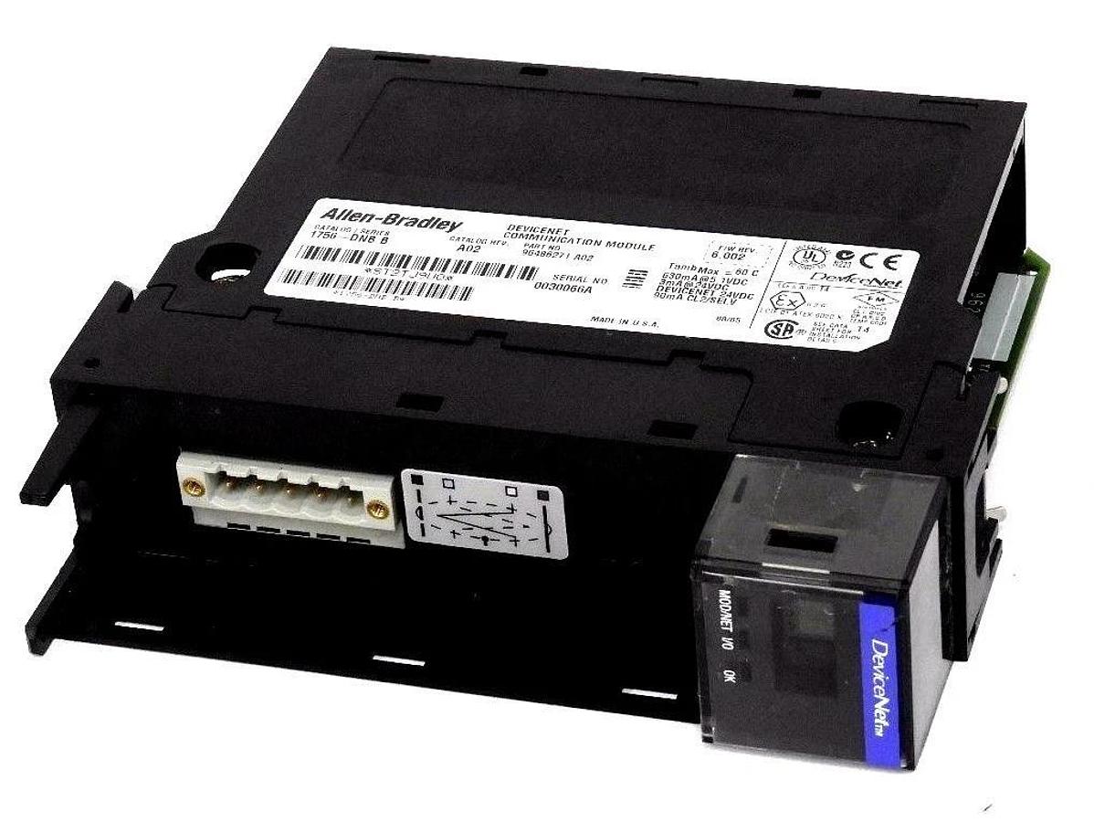 Used ALLEN BRADLEY 1756-DNB SER. B DEVICENET COMMUNICATION MODULE 1756DNB