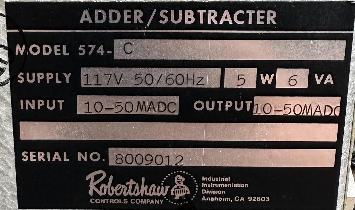 Used NEW ROBERTSHAW 574-C / 574C ADDER / SUBTRACTER DRIVE 117V 50/60Hz 5W 6VA