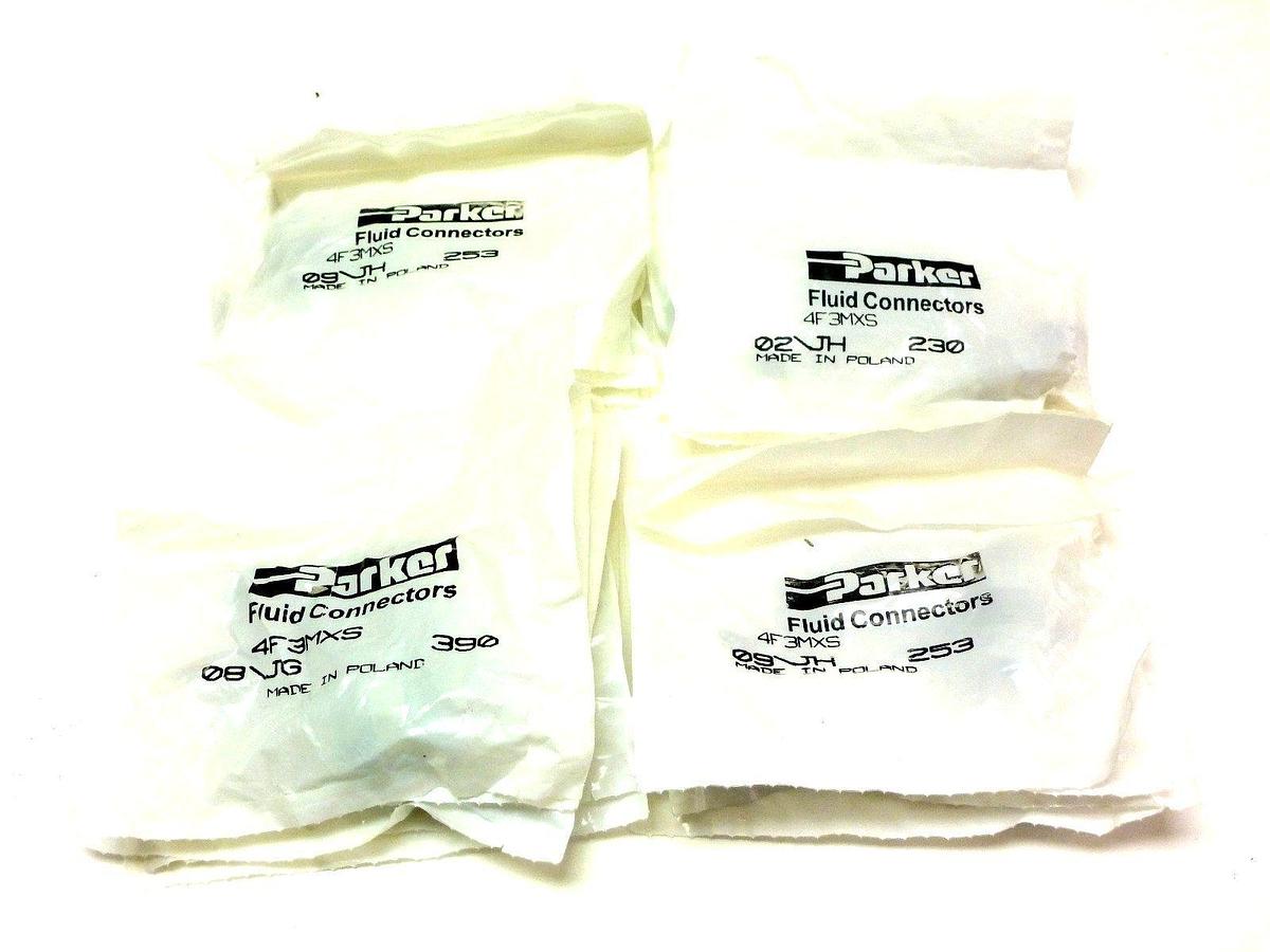 Used LOT OF 19 PARKER 4F3MXS MALE CONNECTOR 1/8" BSPT 6mm OD TUBE NEW