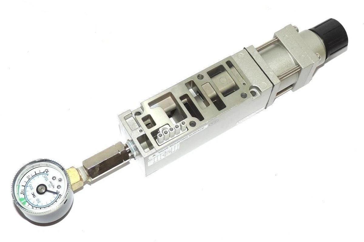 Used NEW SMC NARB4000F-P VALVE WITH 150 PSI GAUGE NARB4000FP