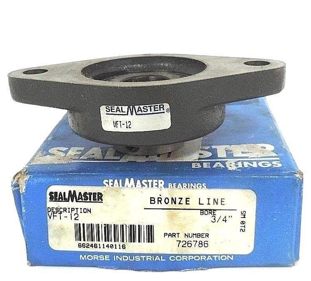 Used NIB SEALMASTER VFT-12 BALL BEARING FLANGE UNIT VFT12, BORE: 3/4''