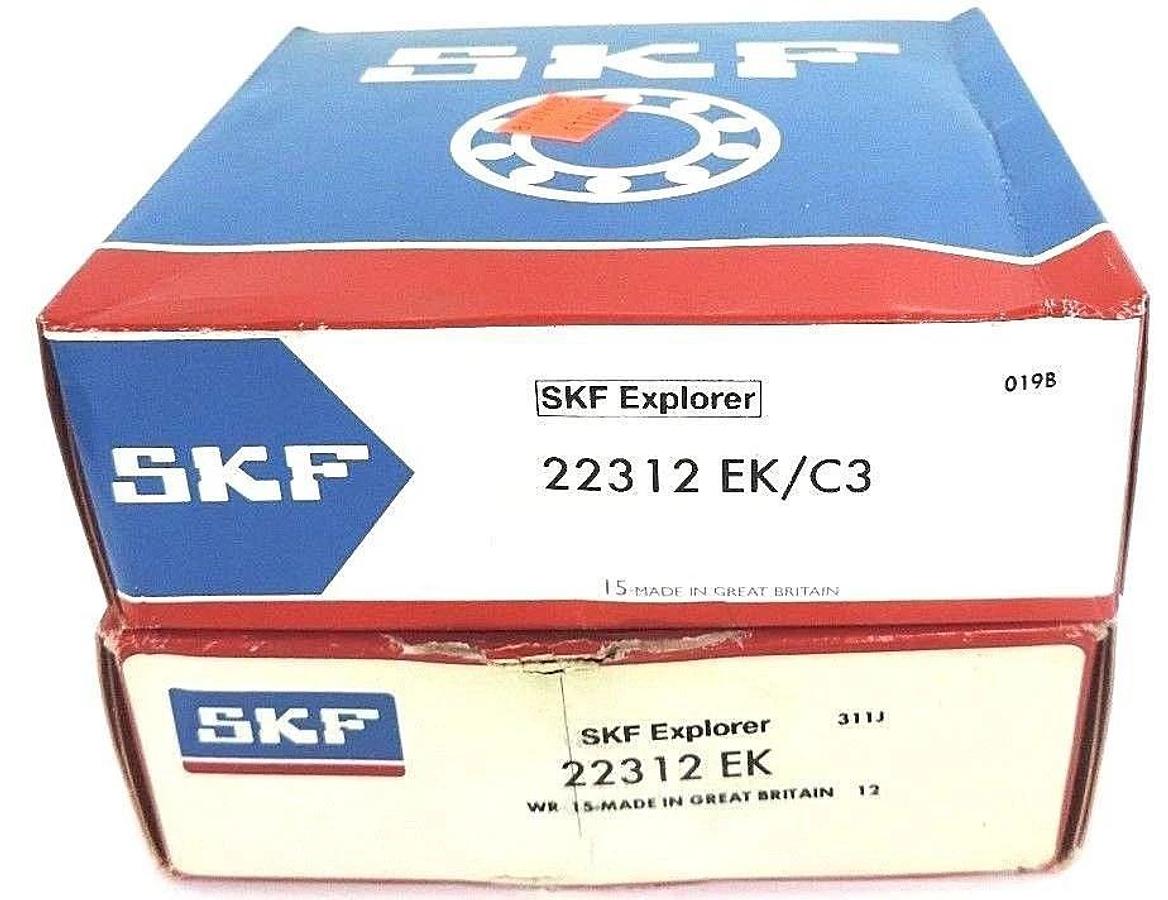 Used LOT OF 2 NIB SKF 22312 EK/C3 ROLLER BEARINGS SPHERICAL 2.544IN TAPERED BORE