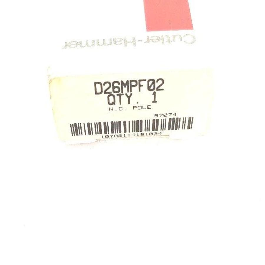 NIB EATON CUTLER-HAMMER D26MPF02 FRONT POLE RELAY N.C. POLE