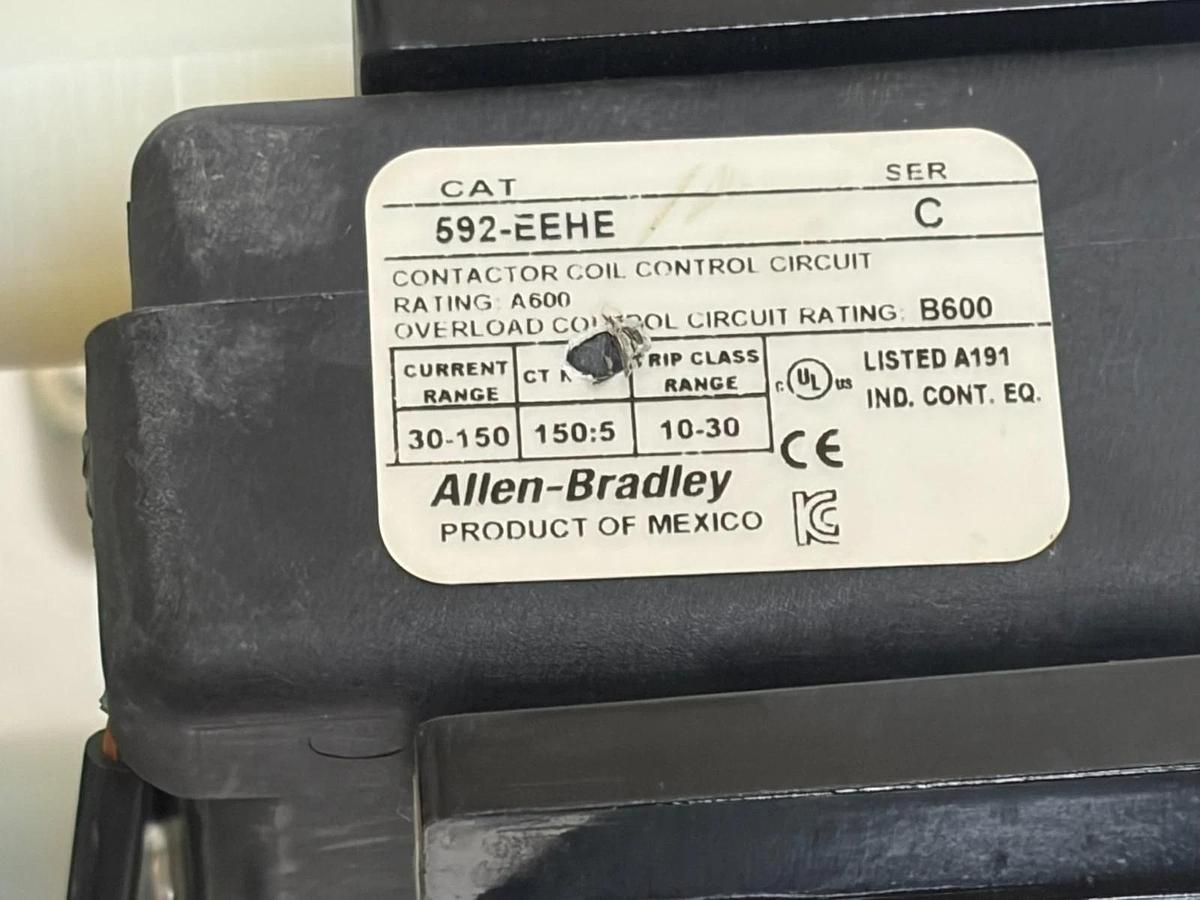 Used Allen-Bradley 592-EEHE E1 Plus Electronic Overload Relay 30-150A 150:5 CT