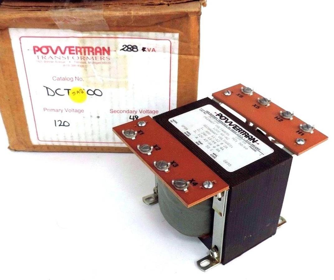 NIB POWERTRAN DCT-100 TRANSFORMER 288VA, PHASE 1, 50/60HZ, 120V H1-H2, DCT100